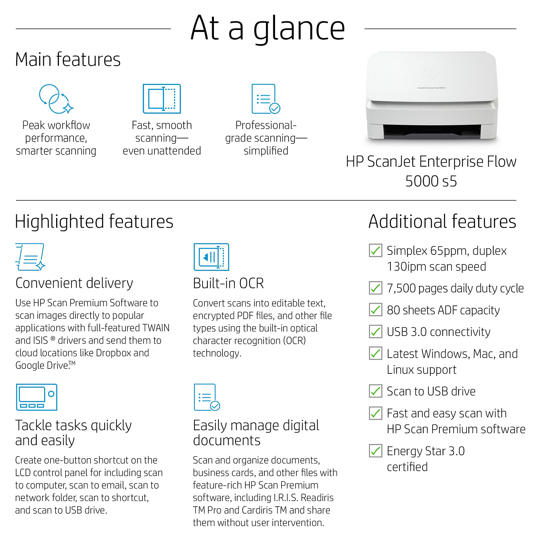 Skener za dokumente HP ScanJet Enterprise Flow 5000 s5 (stolni, USB 3.0)-21