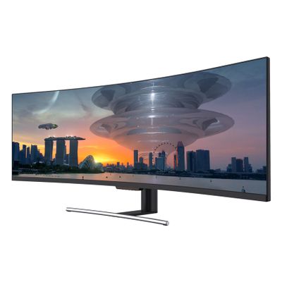 Monitor LC POWER LC-M49-DFHD-144-C-Q (49" VA QLED, 144Hz, 3840 x 1080 DFHD, zakrivljeni, gaming crni)-1