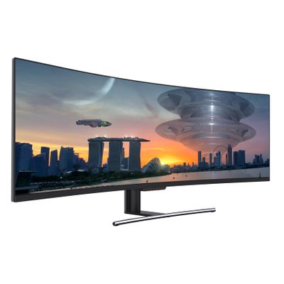 Monitor LC POWER LC-M49-DFHD-144-C-Q (49" VA QLED, 144Hz, 3840 x 1080 DFHD, zakrivljeni, gaming crni)-0
