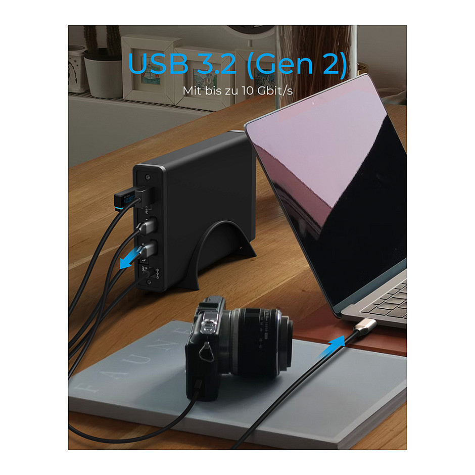 Vanjsko kućište za disk ICY BOX IB-382H-C31 (2.5"/3.5" SATA, USB-C 3.2 Gen 2, USB Hub)-10