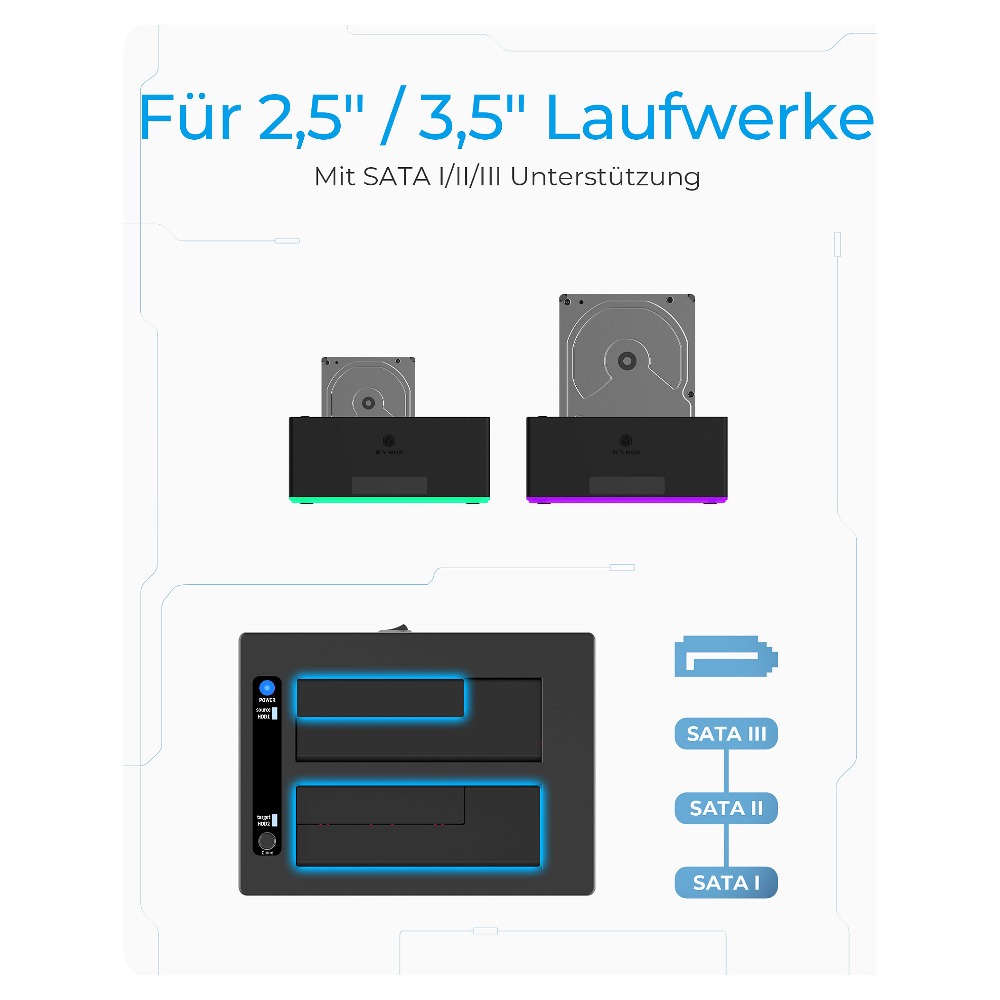 HDD dodatak ICY BOX Dockingstation (za 2x 2,5" ili 3,5")-5