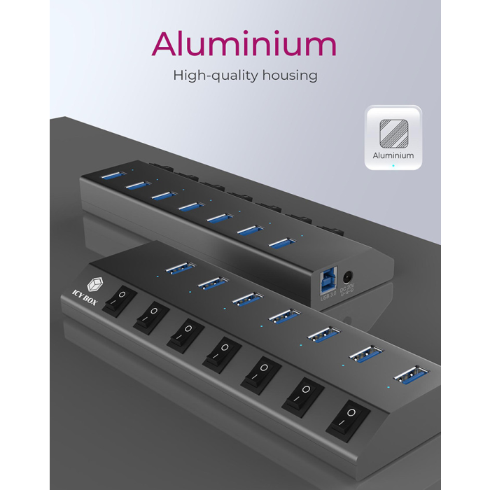 USB Hub ICY BOX IB-HUB1701-C3 (7x USB 3.0, USB-C, individualni prekidači)-5