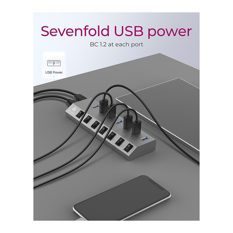 USB Hub ICY BOX IB-HUB1701-C3 (7x USB 3.0, USB-C, individualni prekidači)-13