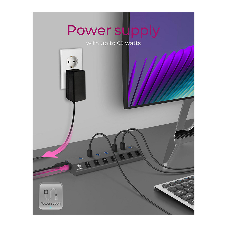USB Hub ICY BOX IB-HUB1701-C3 (7x USB 3.0, USB-C, individualni prekidači)-16