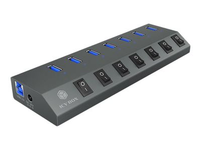 USB Hub ICY BOX IB-HUB1701-C3 (7x USB 3.0, USB-C, individualni prekidači)-1