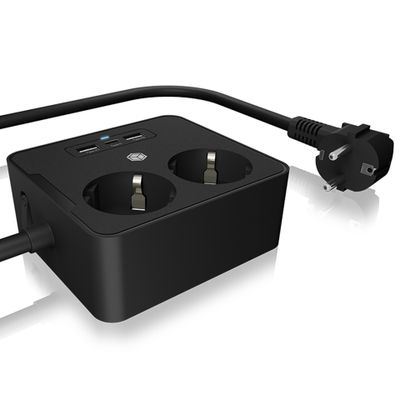 Utičnica za stol ili zidnu montažu s USB punjačem ICY BOX IB-MPS2220B-CH