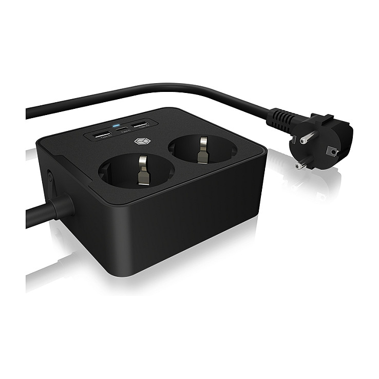 Utičnica za stol ili zidnu montažu s USB punjačem ICY BOX IB-MPS2220B-CH-4