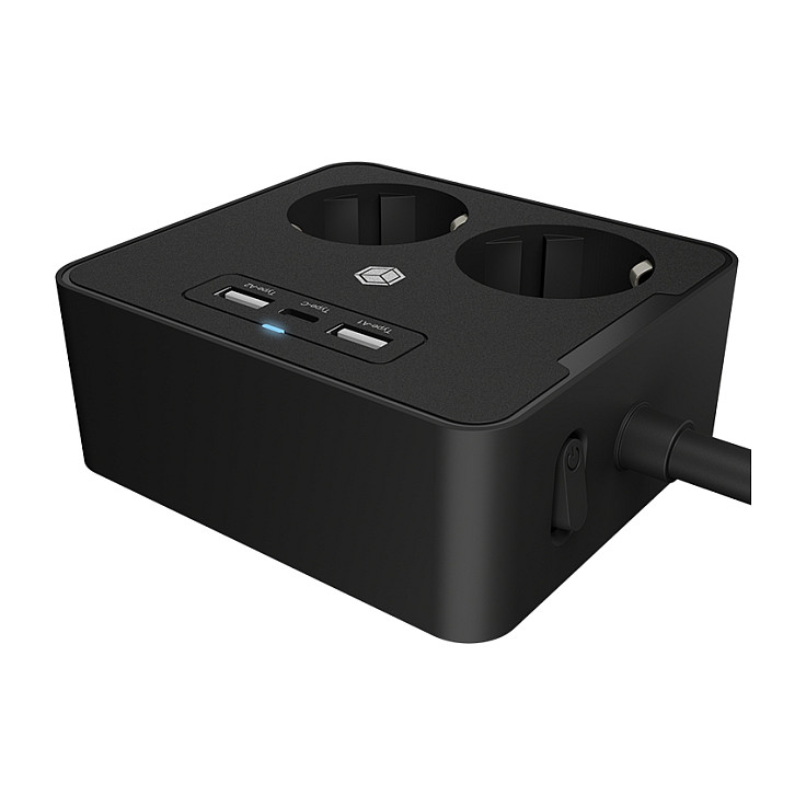 Utičnica za stol ili zidnu montažu s USB punjačem ICY BOX IB-MPS2220B-CH-5