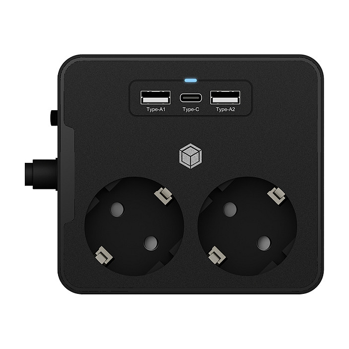 Utičnica za stol ili zidnu montažu s USB punjačem ICY BOX IB-MPS2220B-CH-7