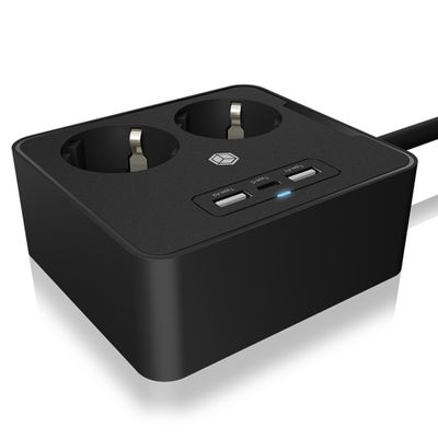 Utičnica za stol ili zidnu montažu s USB punjačem ICY BOX IB-MPS2220B-CH-1