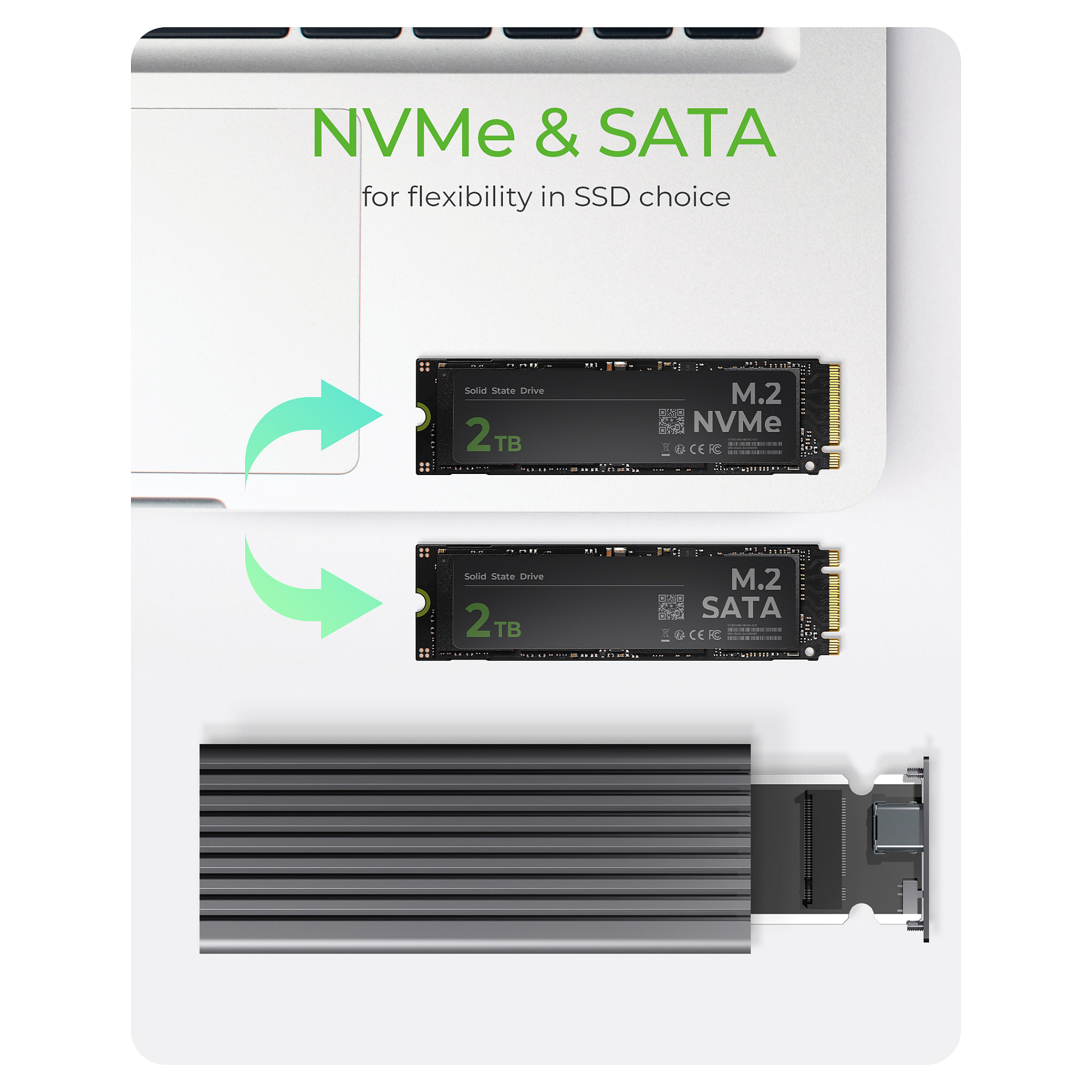 Enclosure ICY BOX IB-1817MC-C31 M.2 NVMe Card / SATA SSD - USB 3.1-13