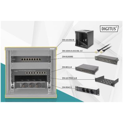 Set za mrežu DIGITUS (10", uključuje 6HE zidni stalak)-4