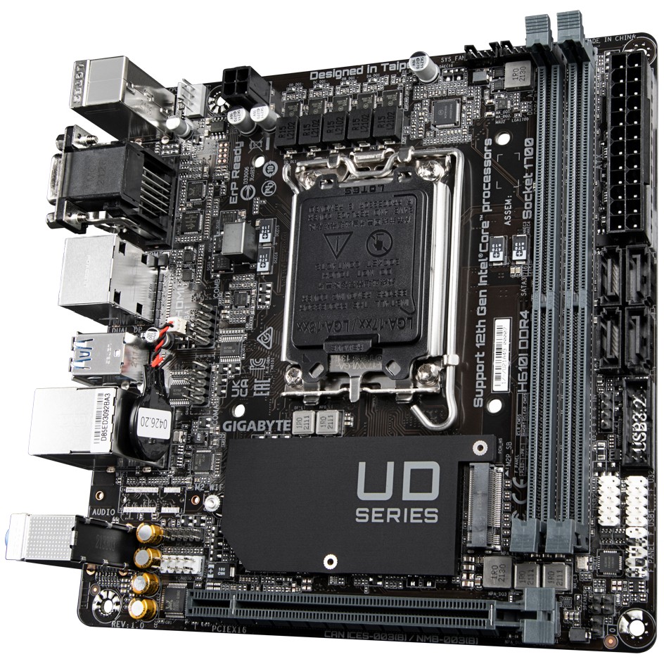 Matična ploča GIGABYTE H610I DDR4 (mini ITX, LGA1700 Socket, H610)-8