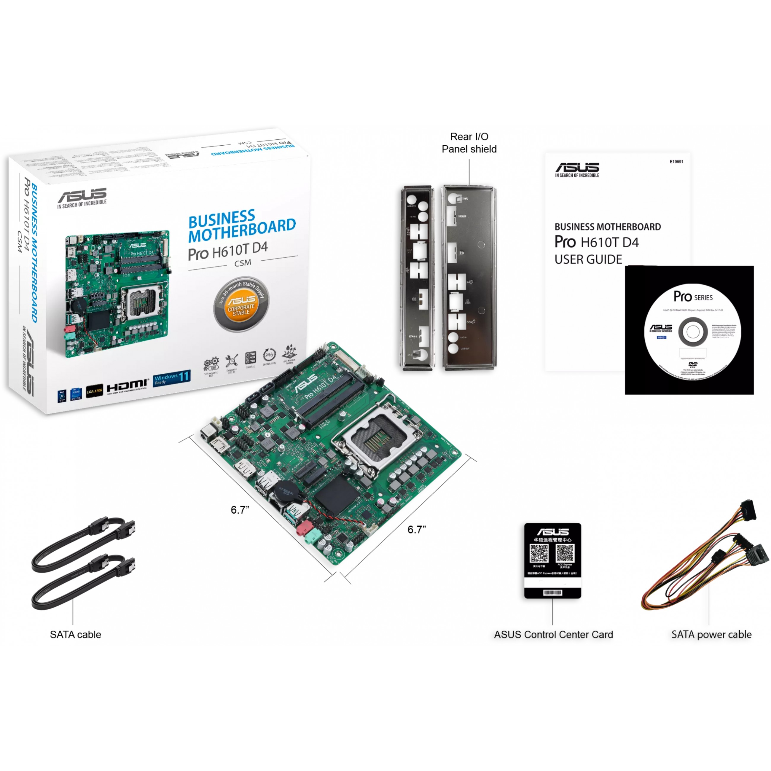 Matična ploča ASUS Pro H610T D4-CSM (Thin mini ITX, LGA1700 Socket, H610)-7
