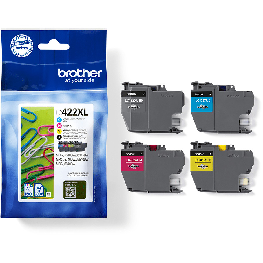 Višebojni paket patrona s tintom BROTHER LC422XL (original, patrona s tintom - crna, žuta, cijan, magenta)-4