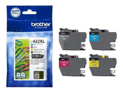 Višebojni paket patrona s tintom BROTHER LC422XL (original, patrona s tintom - crna, žuta, cijan, magenta)-0