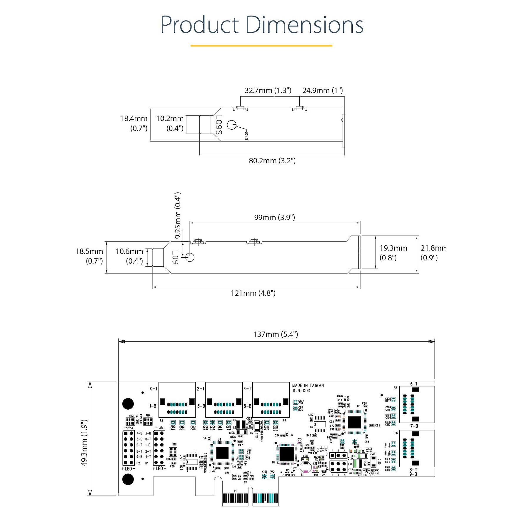 SATA PCIe kartica STARTECH.COM (10 portova PCIe SATA proširena kartica, 6Gbps SATA kartica, niski/puni profil, složeni SATA konektori, ASM1062 ne-RAID SATA-23