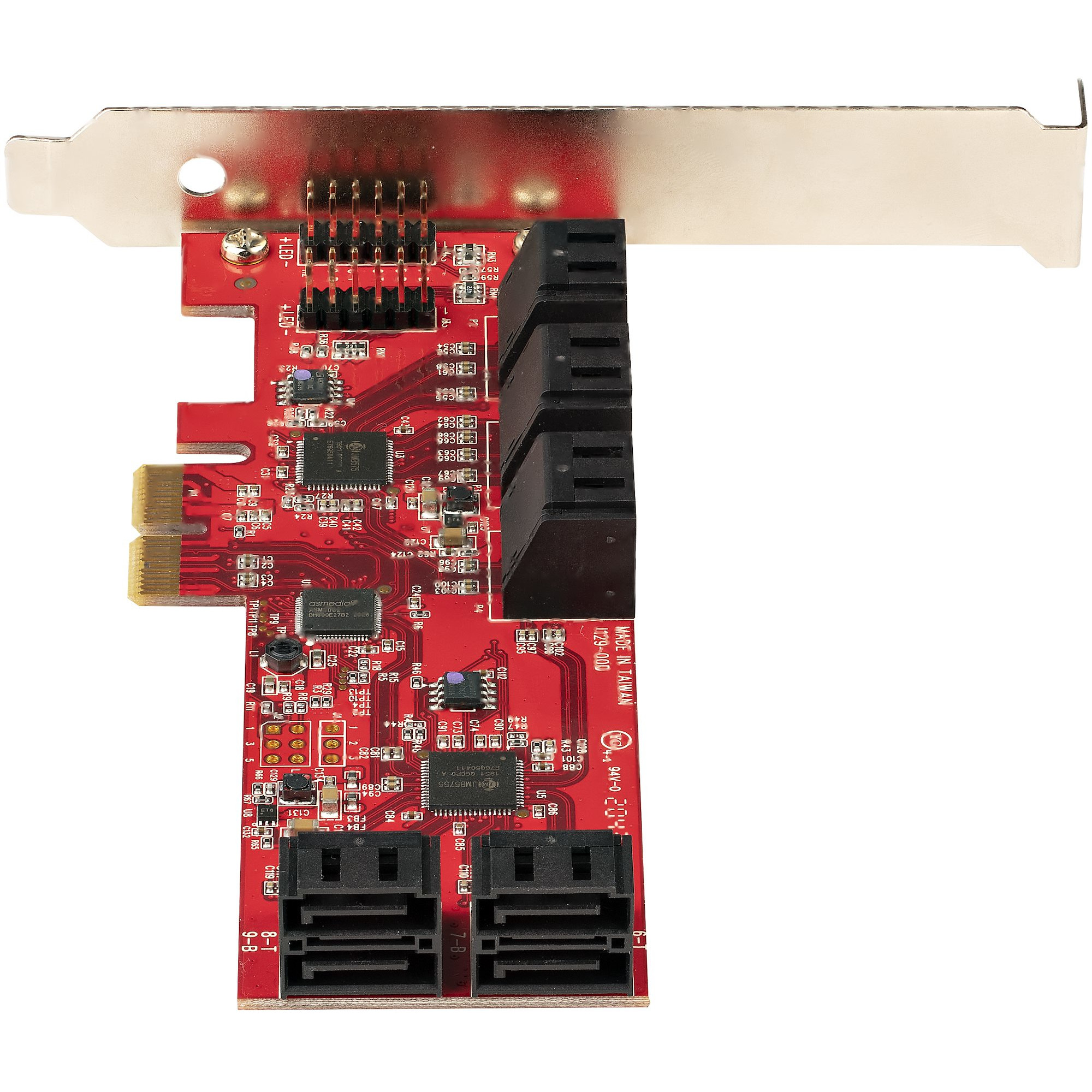 SATA PCIe kartica STARTECH.COM (10 portova PCIe SATA proširena kartica, 6Gbps SATA kartica, niski/puni profil, složeni SATA konektori, ASM1062 ne-RAID SATA-12