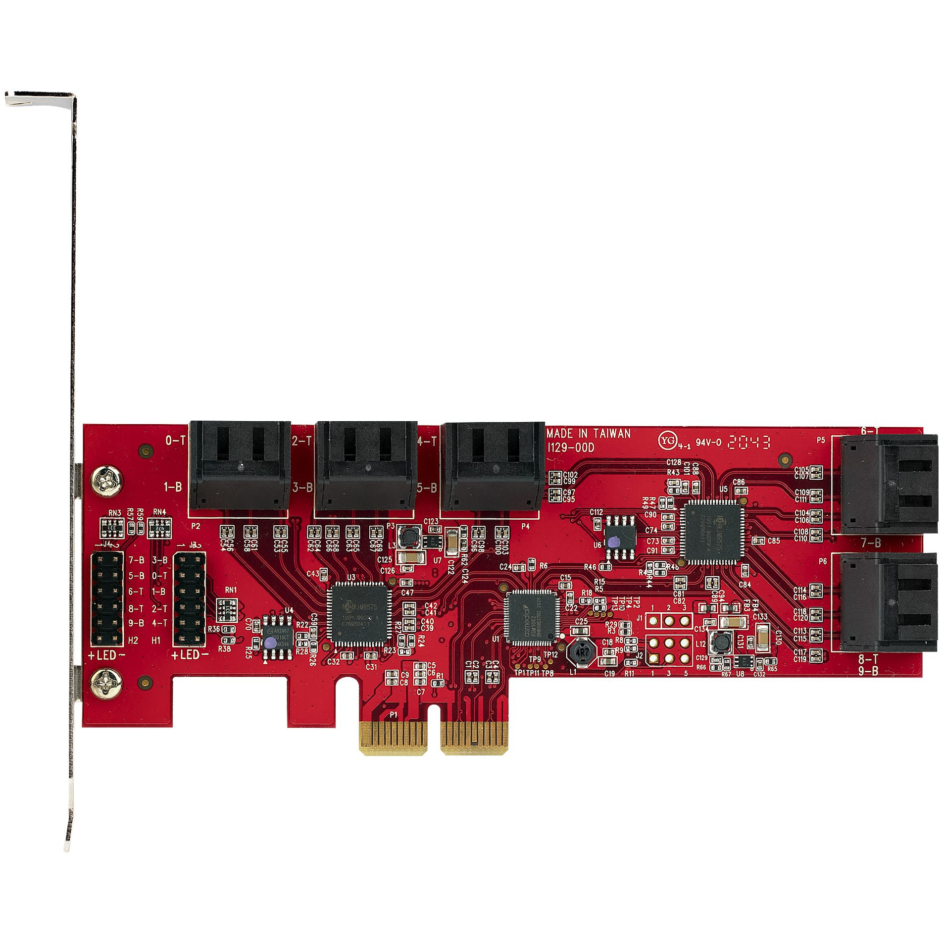 SATA PCIe kartica STARTECH.COM (10 portova PCIe SATA proširena kartica, 6Gbps SATA kartica, niski/puni profil, složeni SATA konektori, ASM1062 ne-RAID SATA-14