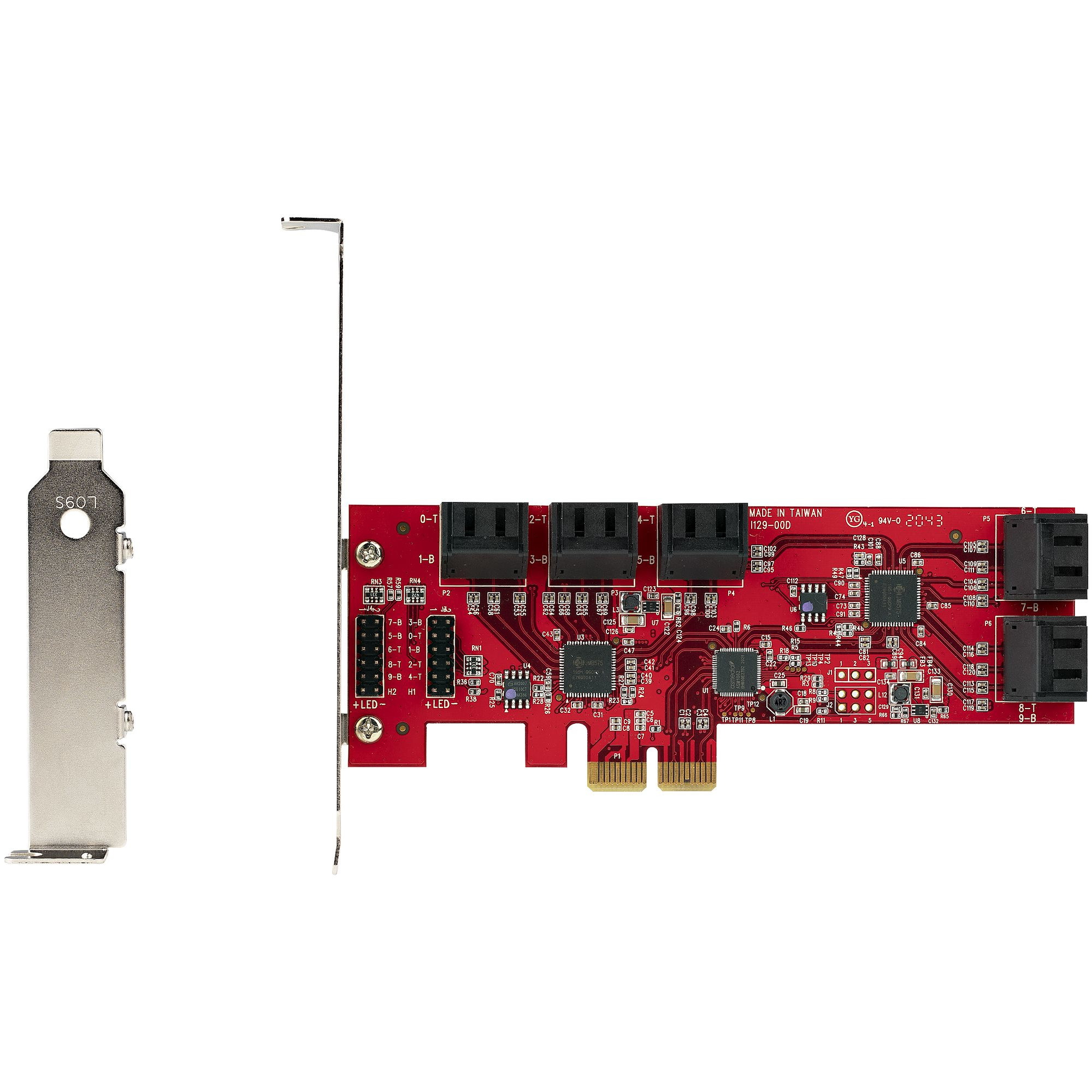 SATA PCIe kartica STARTECH.COM (10 portova PCIe SATA proširena kartica, 6Gbps SATA kartica, niski/puni profil, složeni SATA konektori, ASM1062 ne-RAID SATA-16