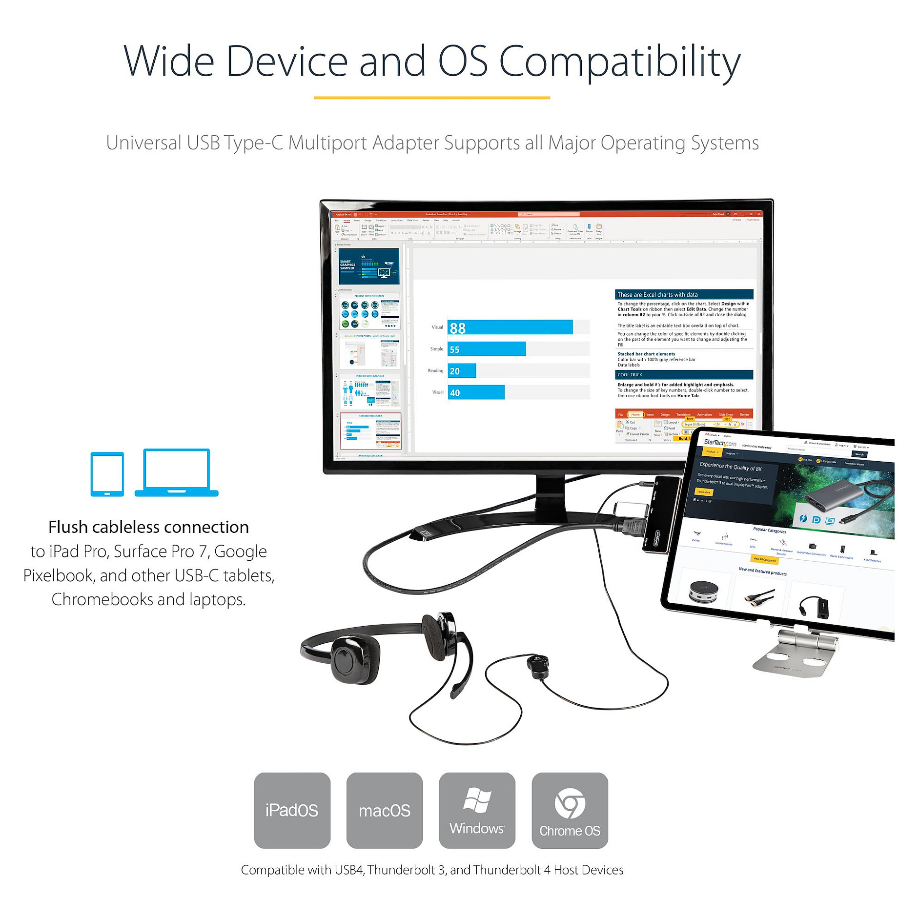 Adapter STARTECH.COM USB-C (4K 60Hz HDMI, USB 3.2 Gen 1, TRRS audio)-17
