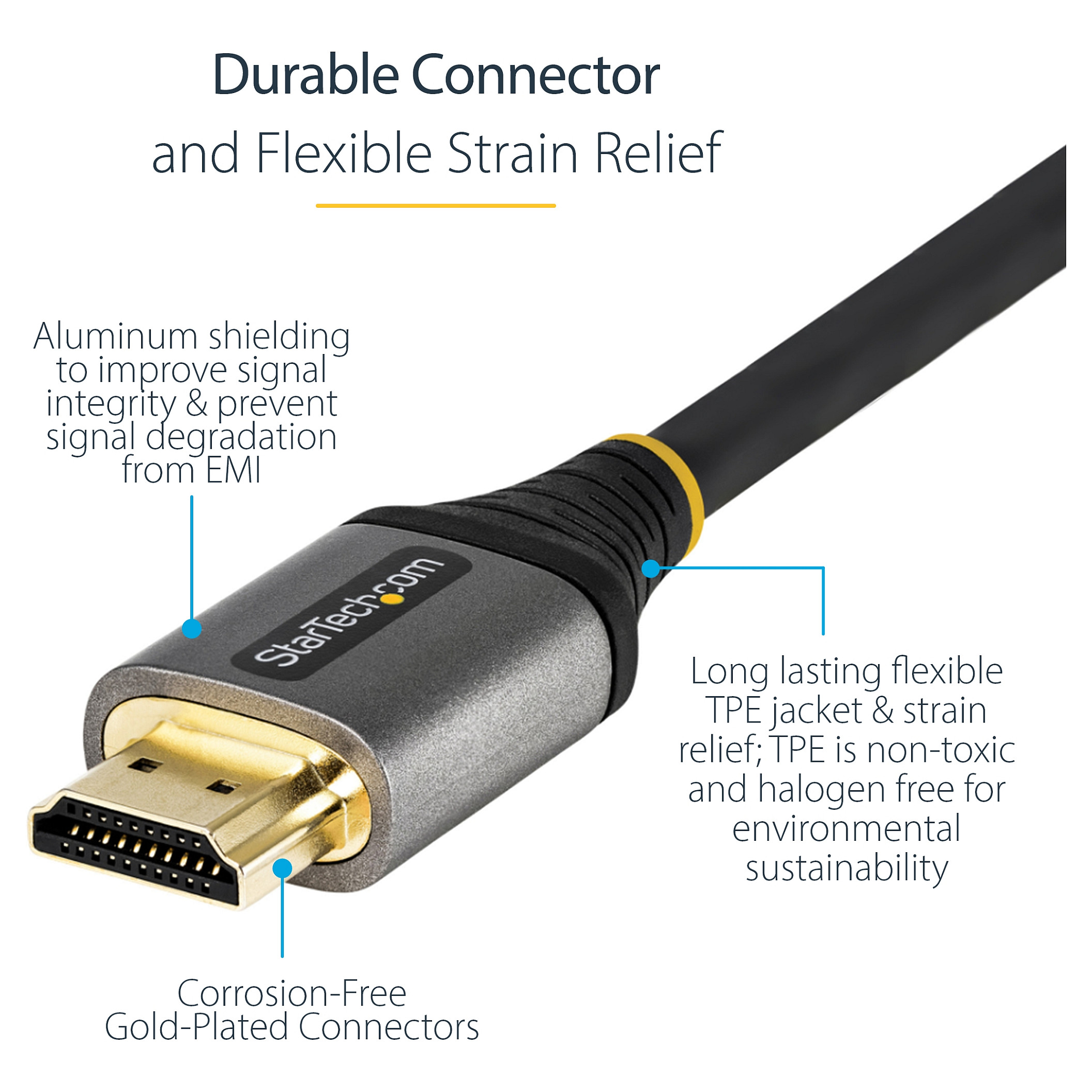 Kabel HDMI 2.1 STARTECH.COM od 16ft (5m) (certificirani ultra brzi HDMI kabel 48Gbps, 8K 60Hz/4K 120Hz HDR10+ eARC, ultra HD 8K HDMI kabel/spona s TPE jaknom, za UHD monitor/TV/zaslon, Dolby Vision/A)-15