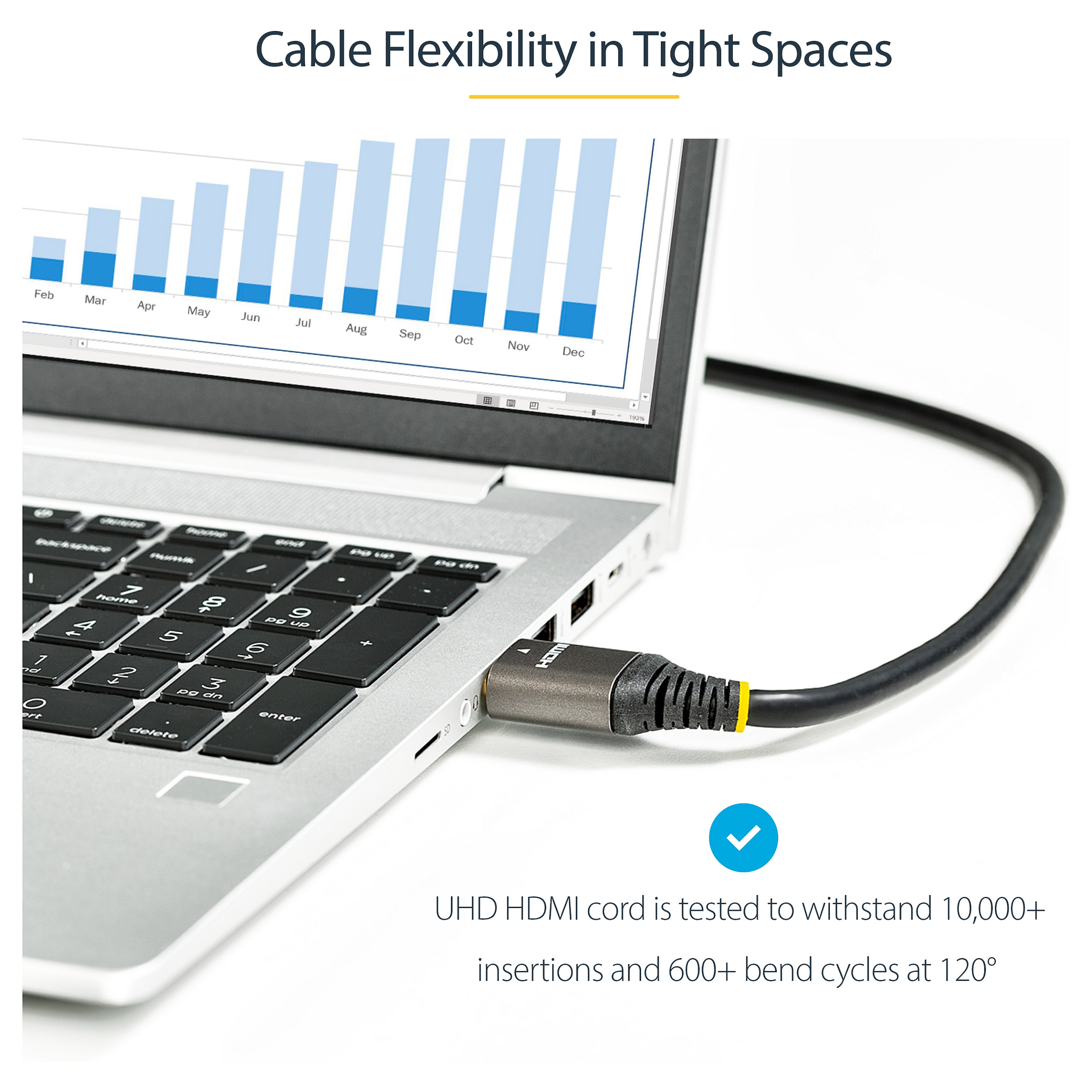 Kabel HDMI 2.1 STARTECH.COM od 16ft (5m) (certificirani ultra brzi HDMI kabel 48Gbps, 8K 60Hz/4K 120Hz HDR10+ eARC, ultra HD 8K HDMI kabel/spona s TPE jaknom, za UHD monitor/TV/zaslon, Dolby Vision/A)-16
