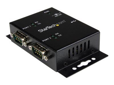 StarTech.com USB to Serial Adapter - 2 Port - Wall Mount - Din Rail Clips - Industrial - COM Port Retention - FTDI - DB9 (ICUSB2322I) - serial adapter - USB 2.0 - RS-232 x 2-7