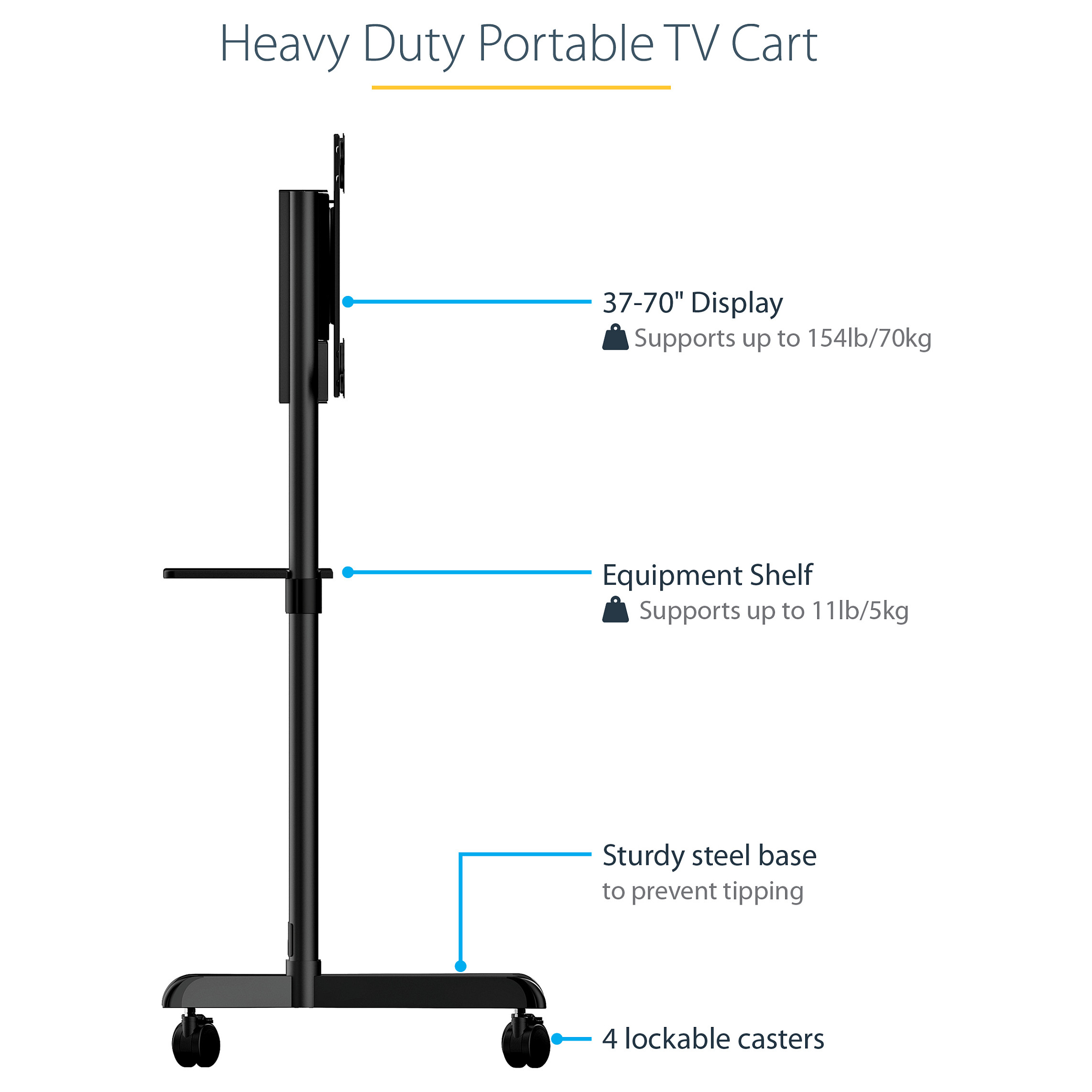 Mobilni TV stalak STARTECH.COM Mobile TV Cart 37-70" (do 70kg)-17