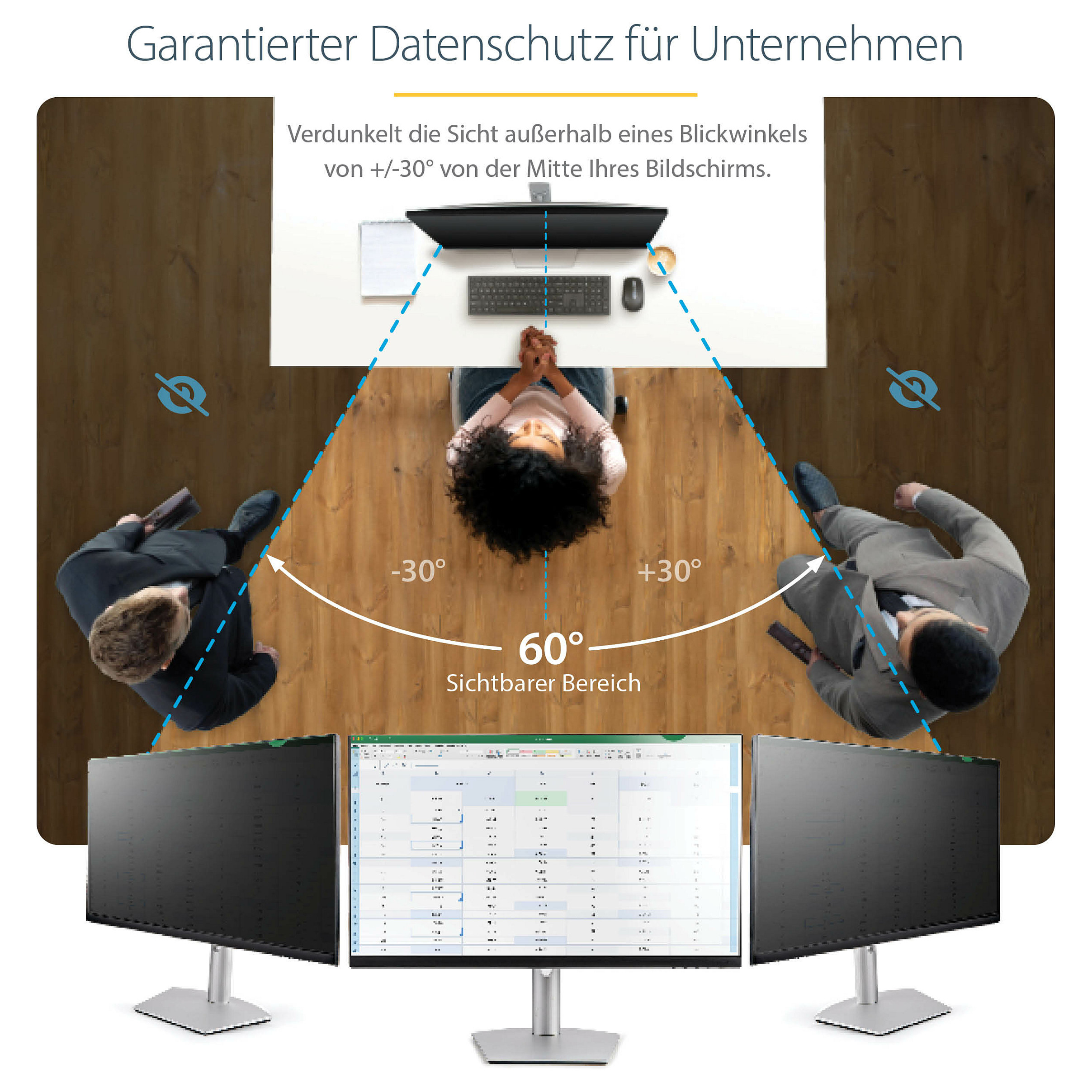 Zaštita privatnosti zaslona monitora STARTECH.COM (za PC zaslon od 24 inča, računalna sigurnosna filter zaslona, smanjuje plavo svjetlo zaslon zaštitnik filma,-20