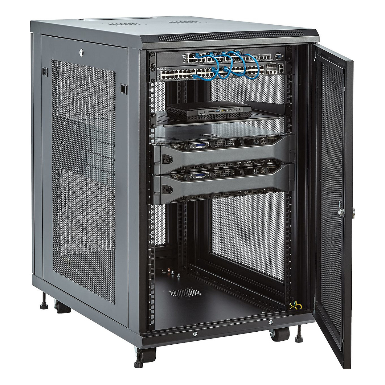 Startech 18U serverski rack ormar RK1833BKM, 4 stupa, podesiva dubina-8