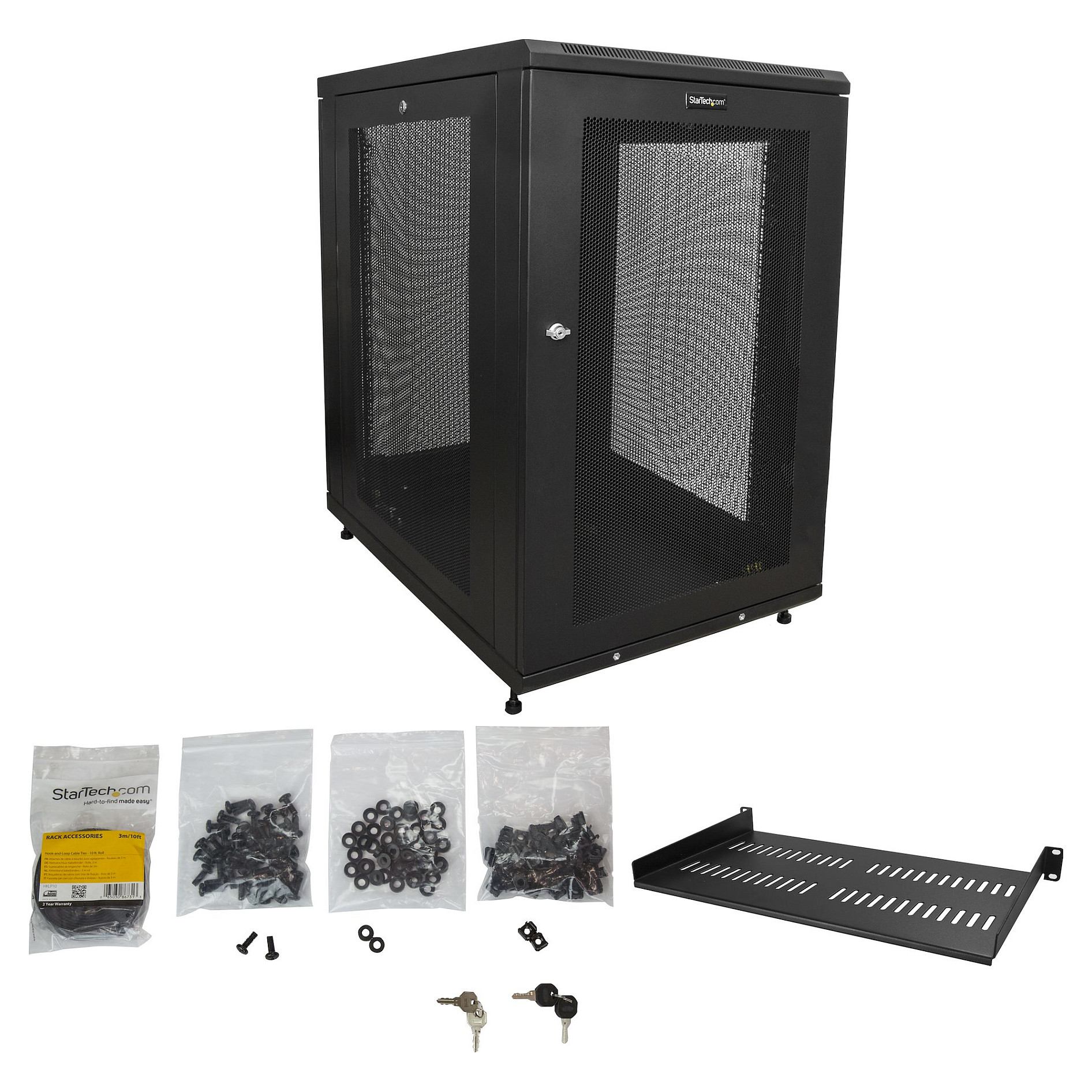 Startech 18U serverski rack ormar RK1833BKM, 4 stupa, podesiva dubina-12