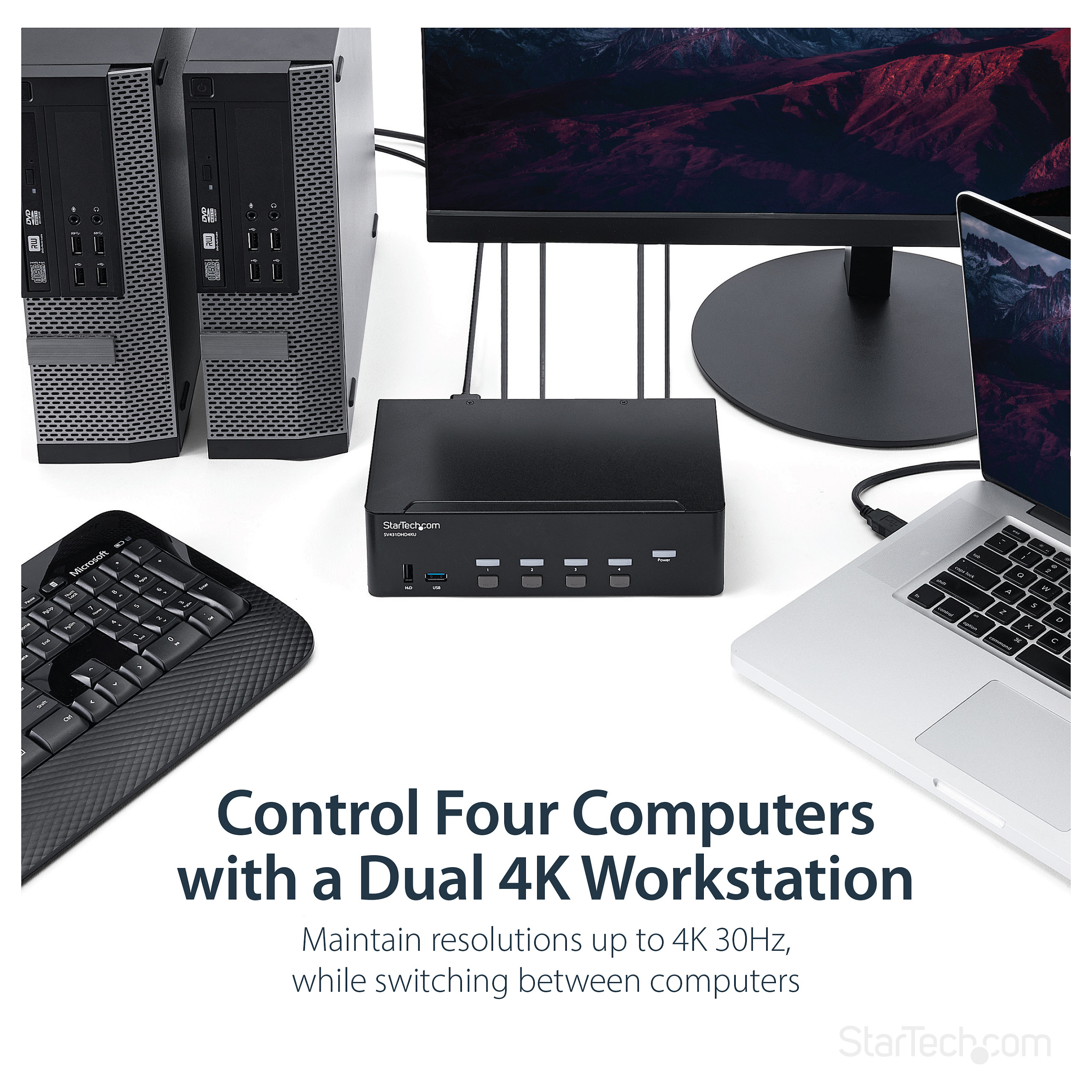 KVM Switch STARTECH.COM SV431DHD4KU (4-portni, HDMI, 4K 30Hz, USB 3.0 Hub, Audio)-13