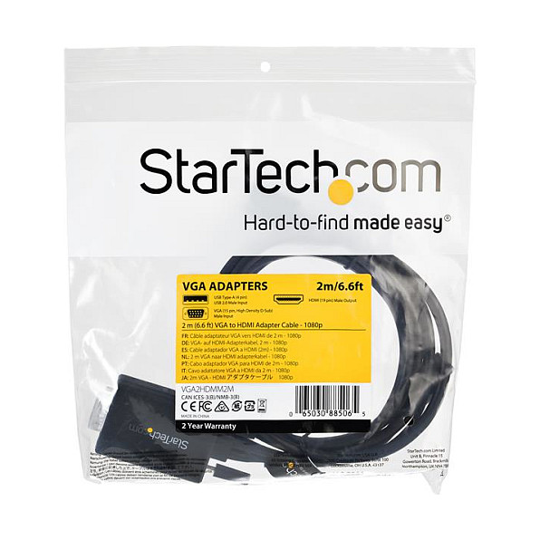 Kabel STARTECH.COM VGA na HDMI VGA2HDMM2M (2 m, 1080p, USB napajanje i zvuk)-11