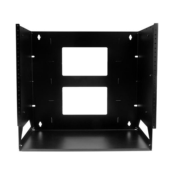 StarTech.com 8U Open Frame Wall Mount Network Rack w/ Built in Shelf - 2-Post Adjustable Depth (12" to 18") Equipment Rack - 75.2lbs (WALLSHELF8U) - rack (wall mount) - 8U-6