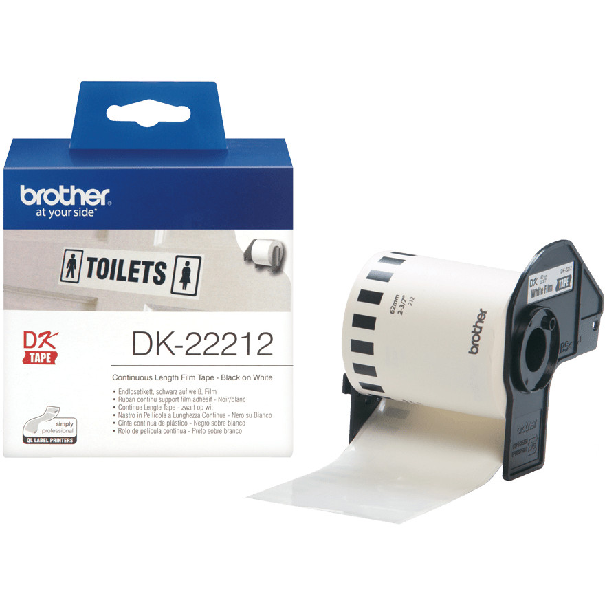 Kontinuirane naljepnice BROTHER P-Touch DK-22212 (62 mm x 15.24 m crno na bijelo)-1
