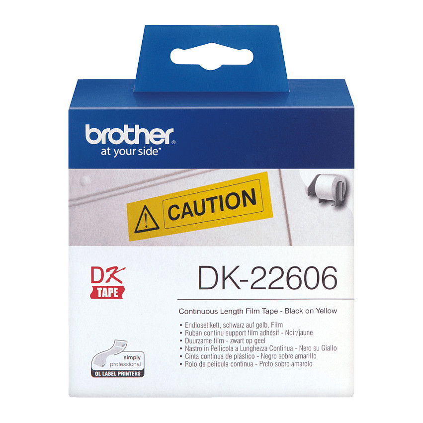 Rola s film naljepnicama BROTHER DK-22606 (62 mm x 15.24 m, crna na žutoj)-4
