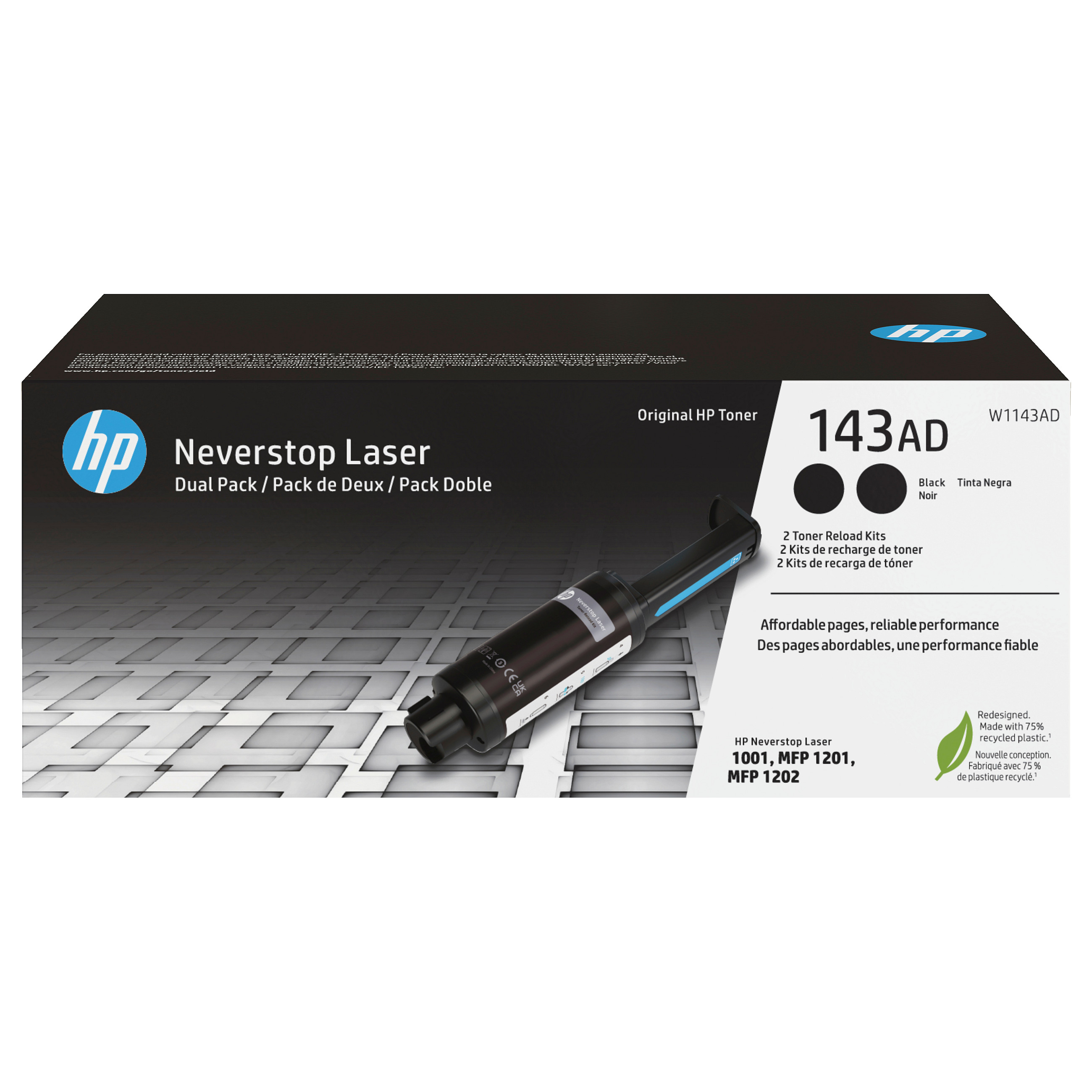 Punjenje za toner HP 143AD Neverstop Dual Pack crna (2 x 2500 stranica)-1