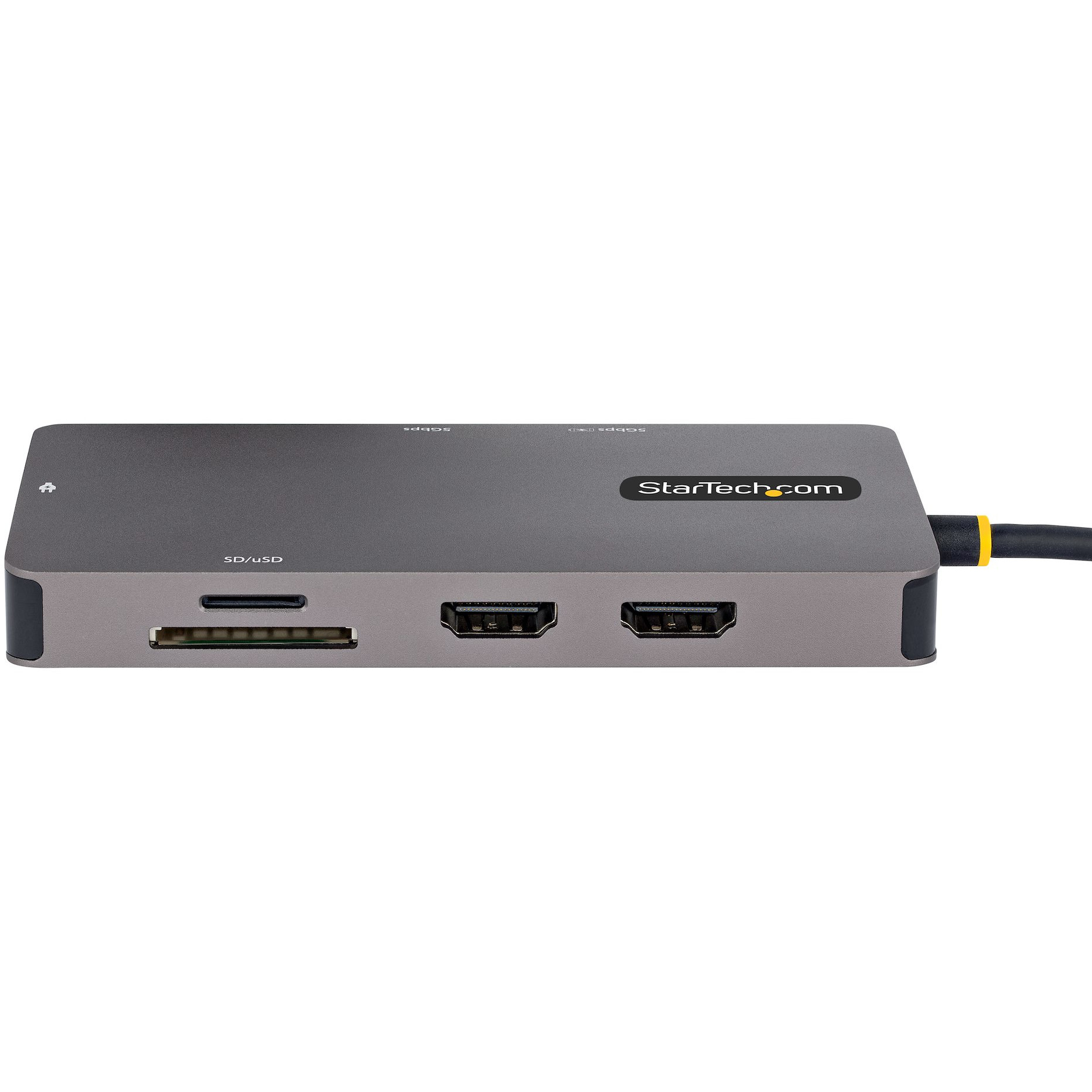 USB C višenamjenski adapter STARTECH.COM (dvostruki HDMI video, 4K 60Hz, 2-portni 5Gbps USB-A hub, 100W napajanje prolaznim punjenjem, GbE, SD/MicroSD)-9