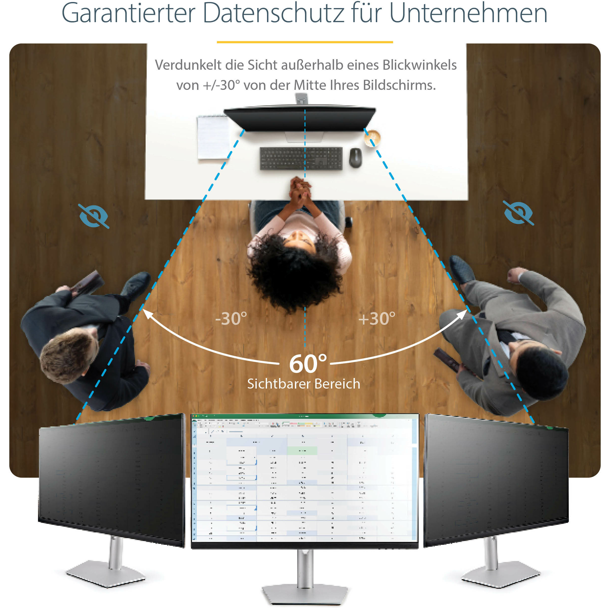 Zaštita za monitor STARTECH.COM (za privatnost monitora za PC 24", film za smanjenje plavog svjetla, 16:9, mat/sjajni, +/-30 stupnjeva vidljivosti)-24