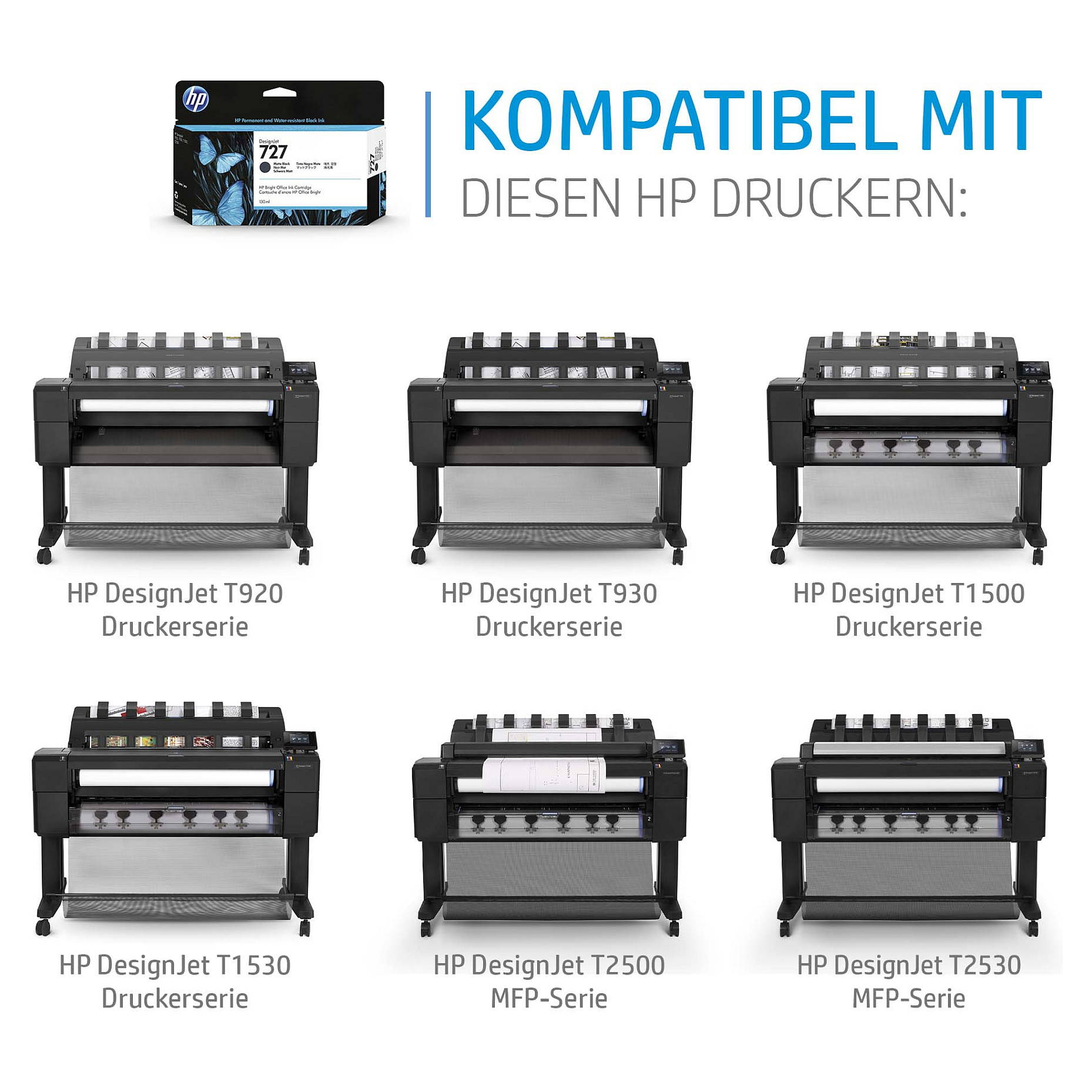 Tinta HP 727 - Visoki kapacitet - cijan - original - DesignJet-3