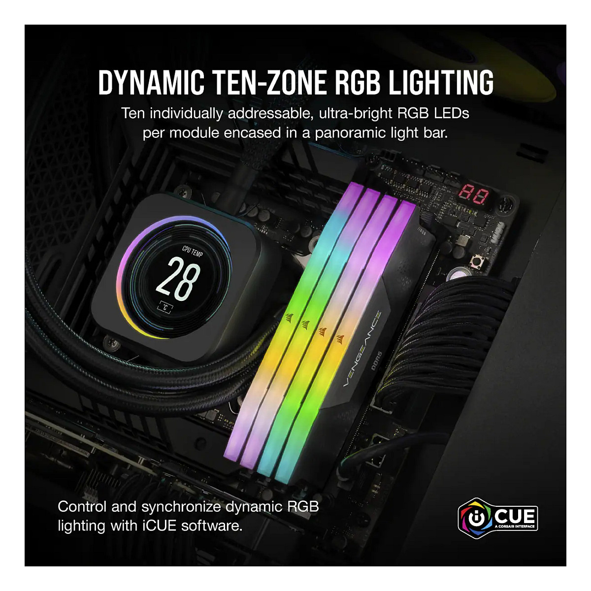 RAM memorija CORSAIR Vengeance RGB (32 GB (2 x 16 GB), DDR5, DIMM 288-pin, 7200 MHz / PC5-57600, unbuffered)-10