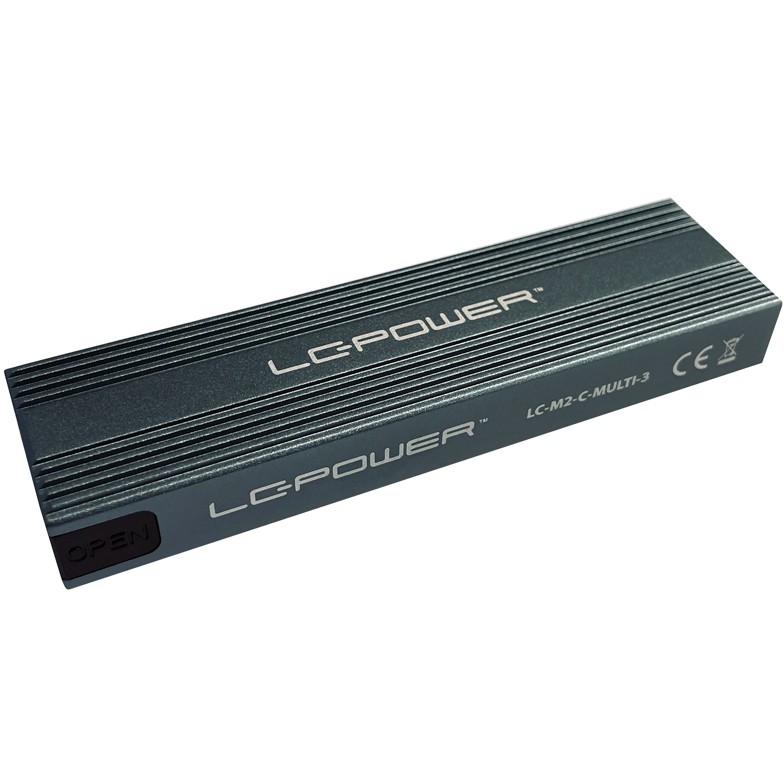 Kučište za skladištenje s RGB osvjetljenjem LC POWER LC-M2-C-Multi-3 (2.5" NVMe & SATA HDD/SSD, USB 3.2)-0