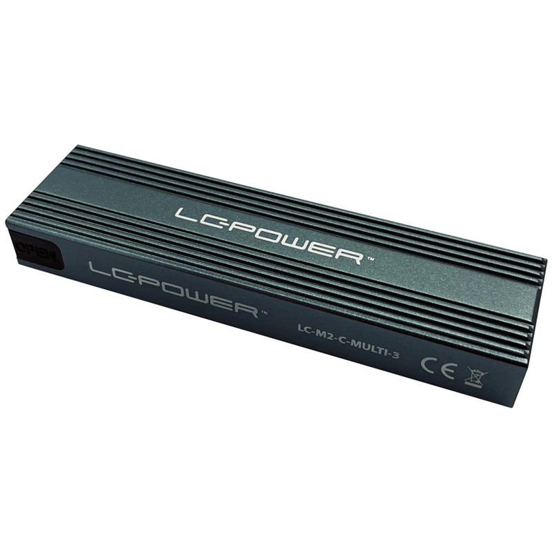 Kučište za skladištenje s RGB osvjetljenjem LC POWER LC-M2-C-Multi-3 (2.5" NVMe & SATA HDD/SSD, USB 3.2)-3