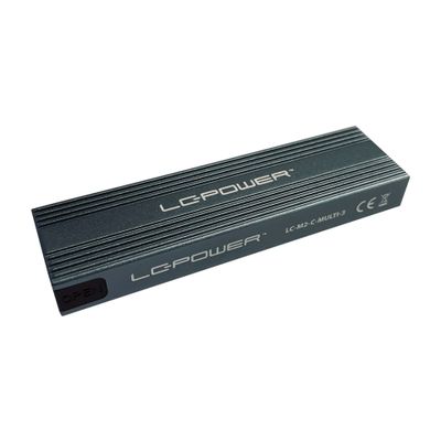 Kučište za skladištenje s RGB osvjetljenjem LC POWER LC-M2-C-Multi-3 (2.5" NVMe & SATA HDD/SSD, USB 3.2)