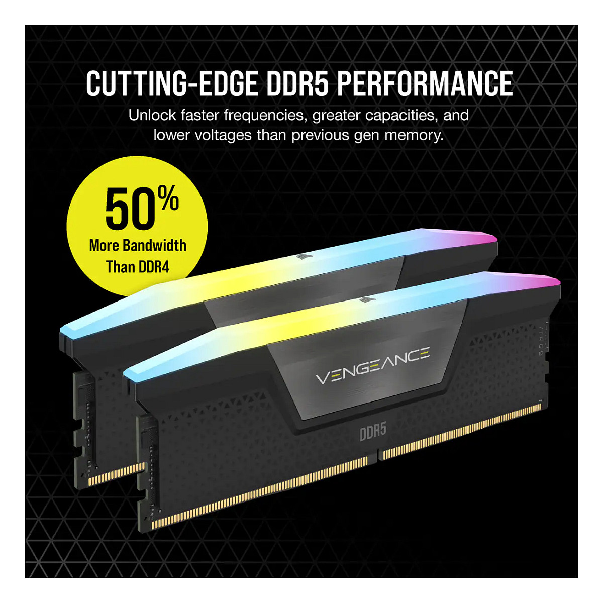 Ram memorija CORSAIR Vengeance RGB (32 GB (2 x 16 GB), DDR5, DIMM 288-pin, 6400 MHz / PC5-51200)-7