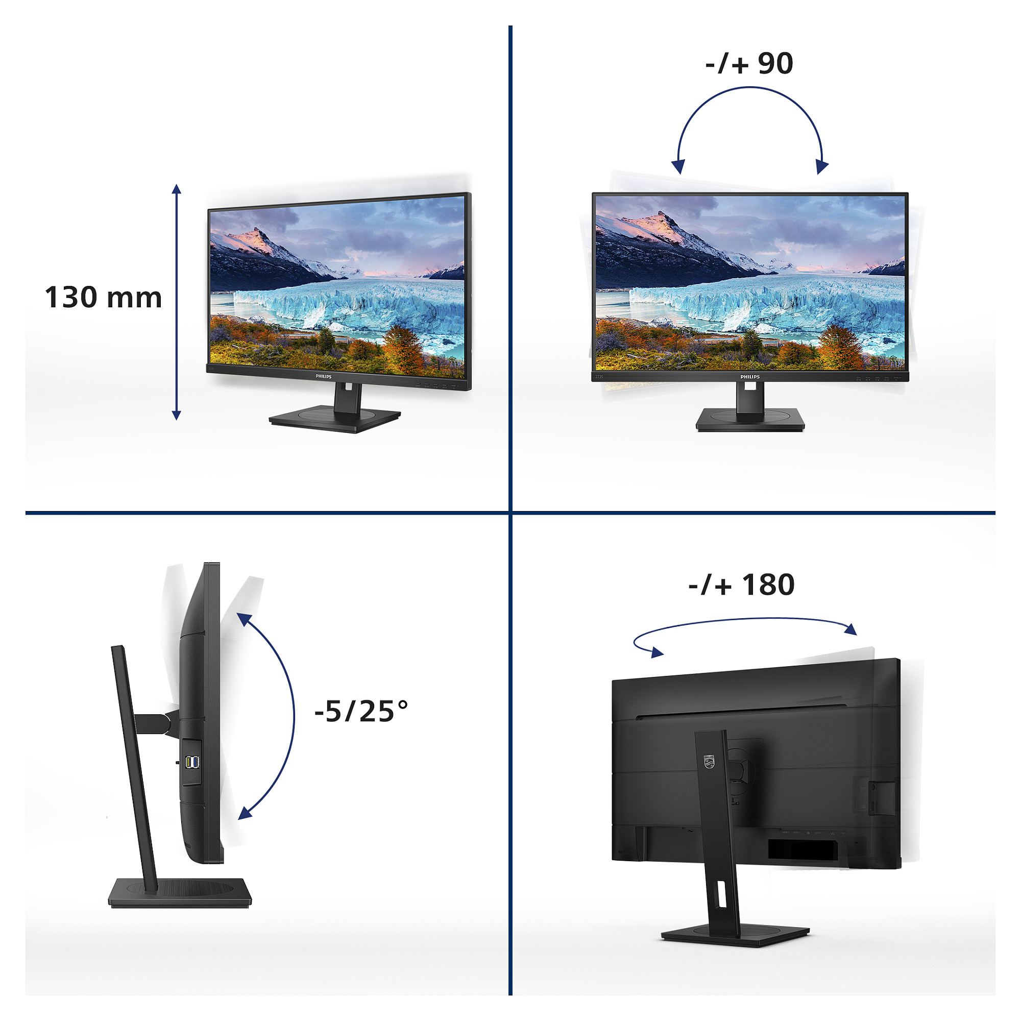 Led monitor PHILIPS S-line 273S1 (68.6 cm, 1920 x 1080 Full HD)-7