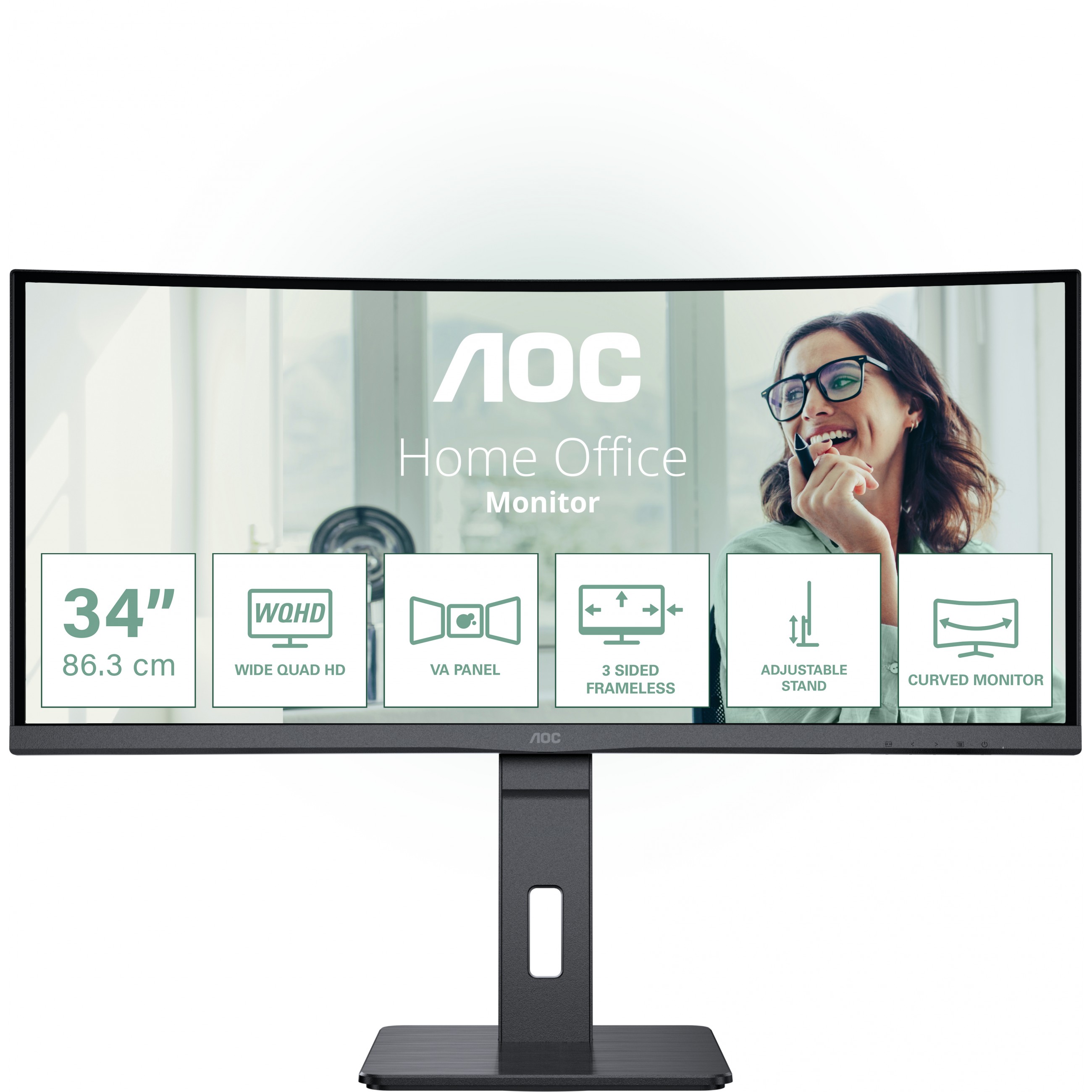 Monitor AOC CU34P3CV (34" VA, 100Hz, 3440x1440 UWQHD, zakrivljeni) crni-17