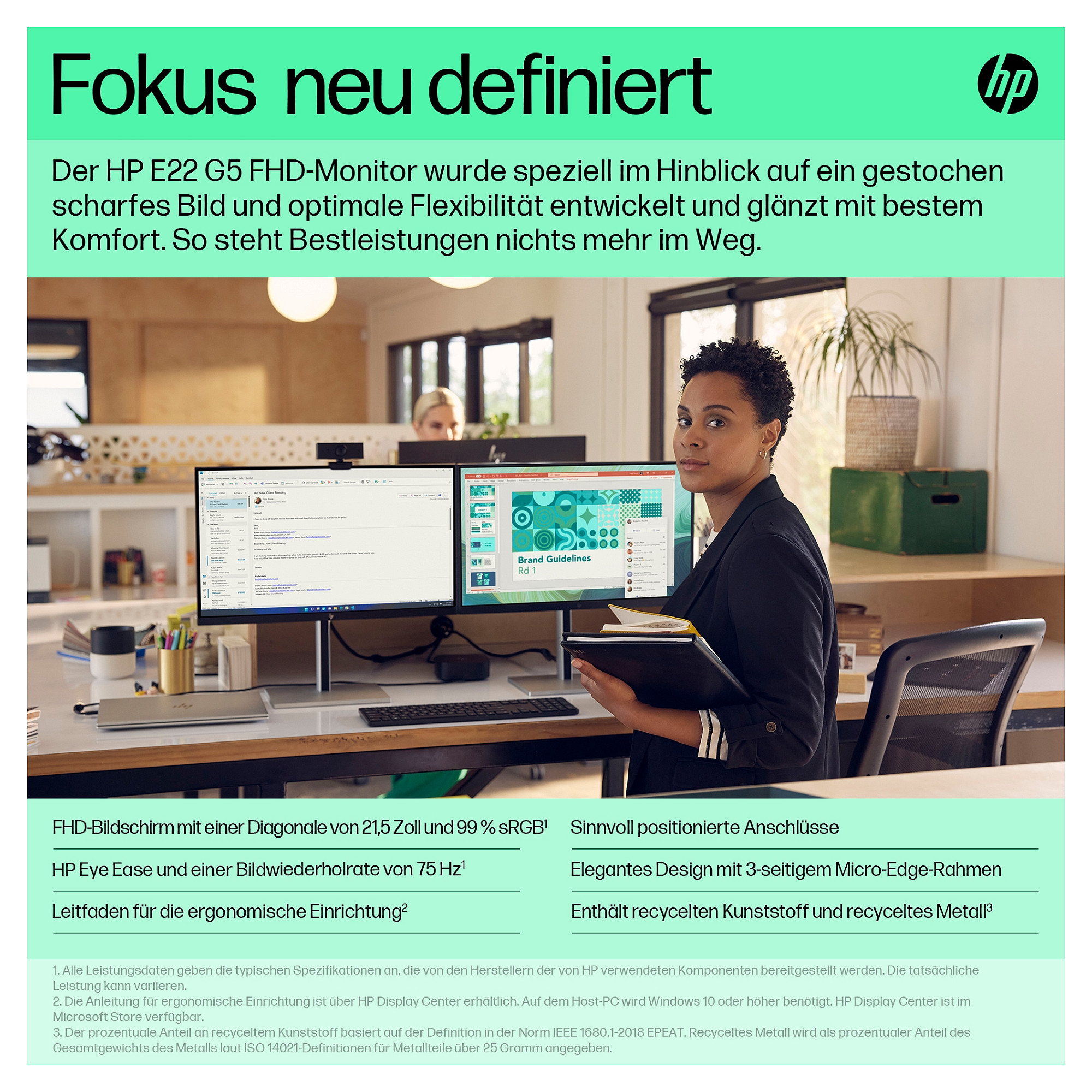 Monitor HP E22 G5 (21.5", 1920 x 1080 Full HD, LED)-10