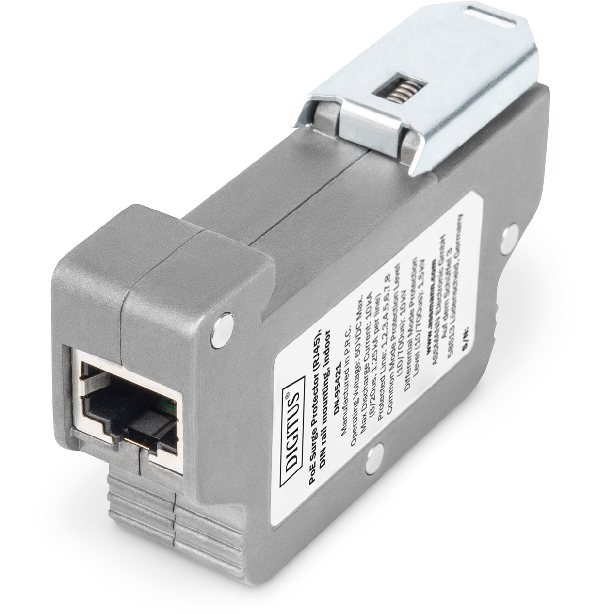 DIGITUS DN-95421 - PoE zaštitnik od prenapona (zaštita do 10 kV, podrška za Gigabit mreže do 1000 Mbps, PoE, PoE+, PoE++)-4